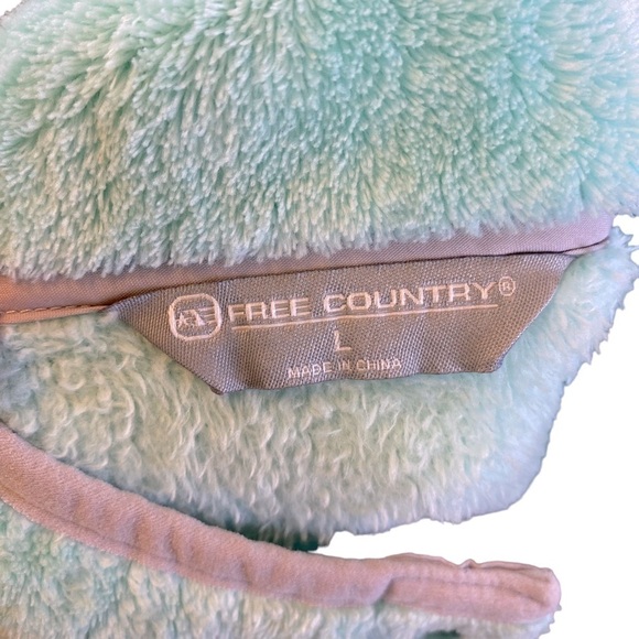 🌷Free‎ Country Mint Green with Gray Trim Pullover Fleece Women's Size L - Picture 9 of 11